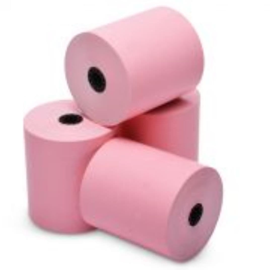 Cash Register Receipt Roll 3.125IN X220FT Pink Thermal Paper 50/Case