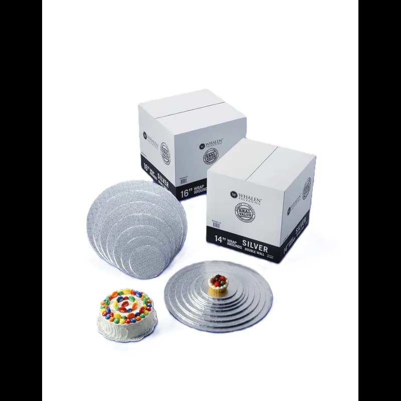Wrap Around 14 IN Silver Round Double Wall 50/Case