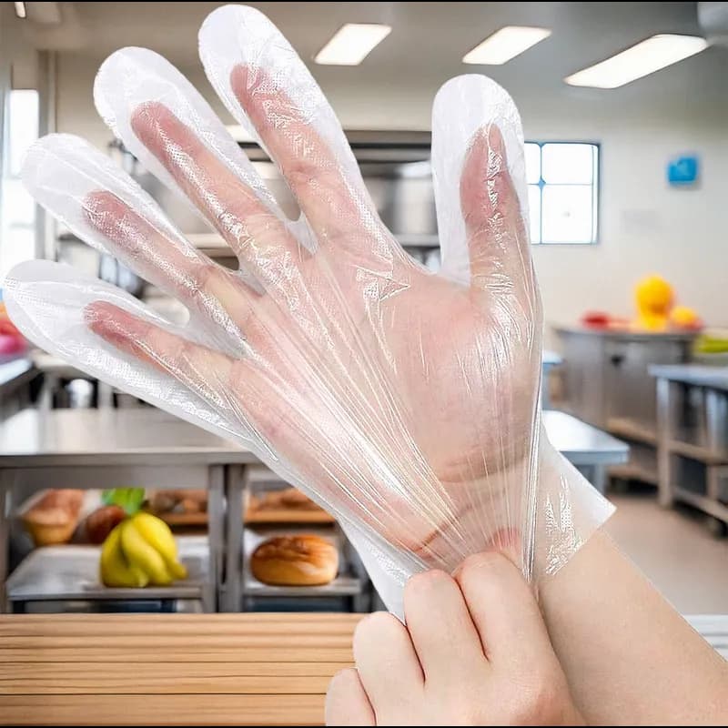 Gloves Small (SM) Plastic Disposable 100 Count/Pack 10 Packs/Case 1000 Count/Case