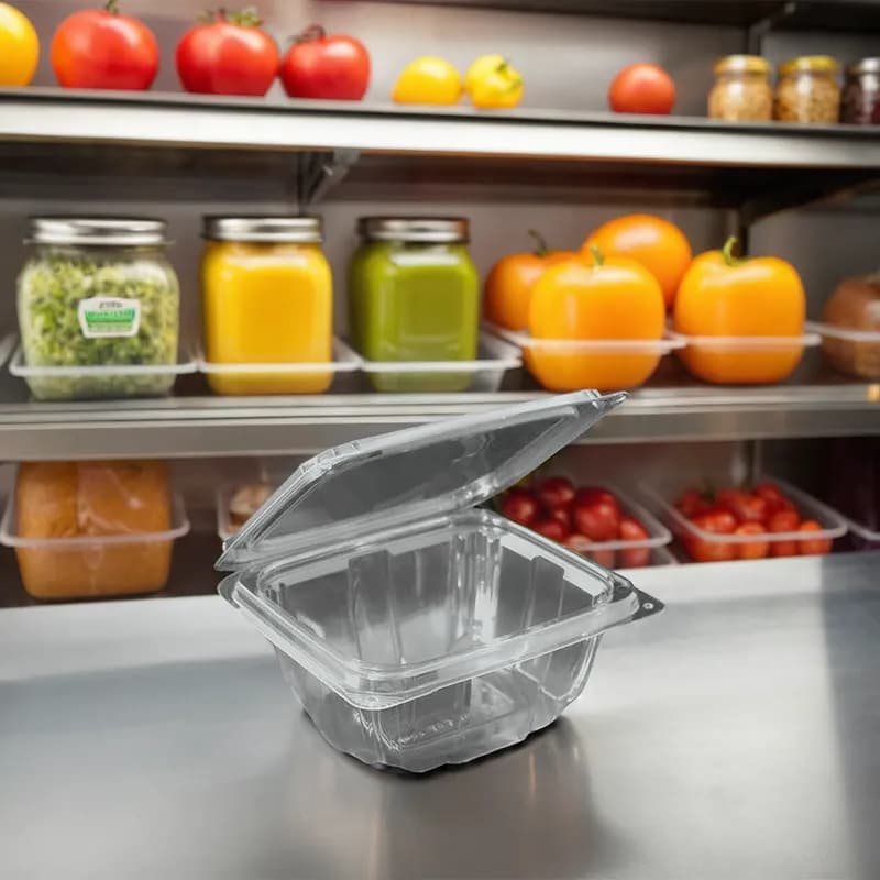 Deli Container Hinged With Flat Lid 16 OZ 200/Case