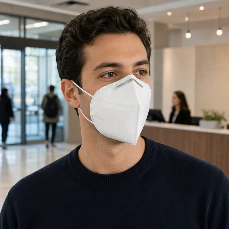 Adult Mask White 5PLY Disposable KN95 50 Count/Bag 1 Bags/Case