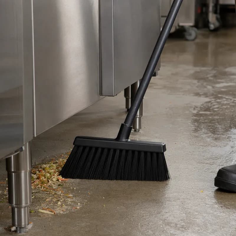 Vikan® Broom Head 11.4X1.6X10.6 IN Black PP Polyester Stainless Steel Angled Very Hard 1/Each
