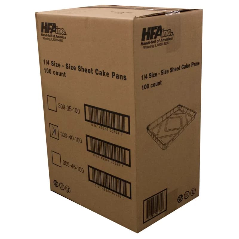 1/4 Sheet Cake Sheet Pan 58 OZ Aluminum Silver Rectangle 100/Case