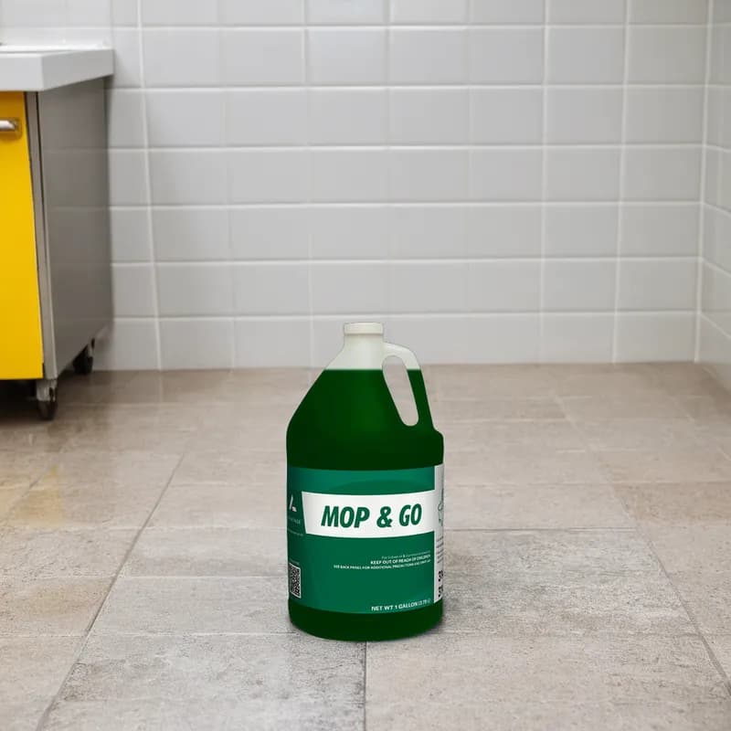 Mop & Go Floor Cleaner 1 GAL Liquid No Rinse Enzymatic 2/Case