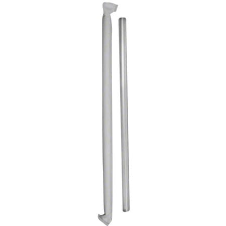 Poly King® Giant Straw 7.75 IN Clear Wrapped 3000/Case