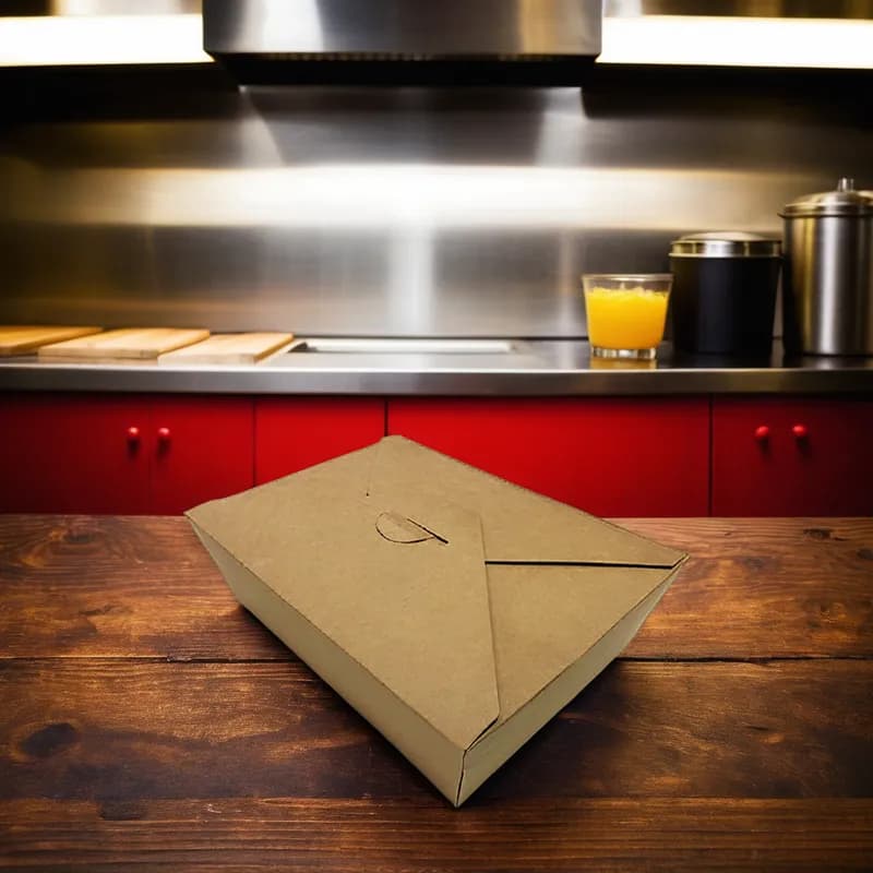#3 Take-Out Box 7.75X5.5X2.5 IN Kraft Paperboard Kraft Tab-Lock 200/Case