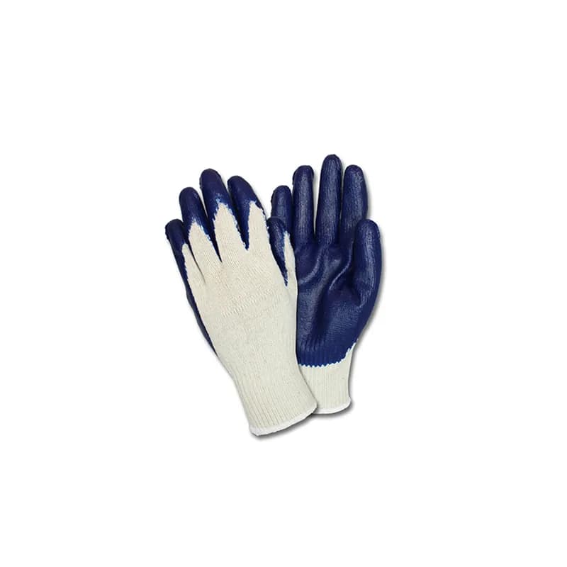 Safety Zone® Gloves Mens Blue Natural Heavy Latex-Coated String Knit Coated Palm & Fingertips 1/Dozen