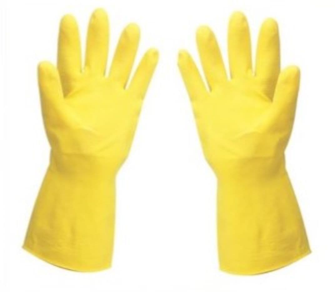 Gloves Medium (MED) Yellow Rubber Latex 1/Dozen