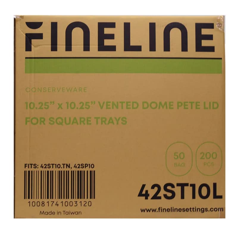 Lid 10.25X10.25 IN PE Clear Square For Container Vented 200/Case