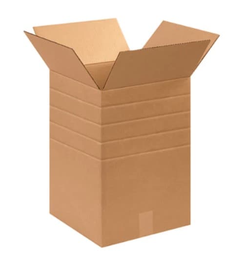 Box 16X16X16 IN Kraft Corrugated Cardboard Variable Depth (10-12-14-16) 15/Bundle