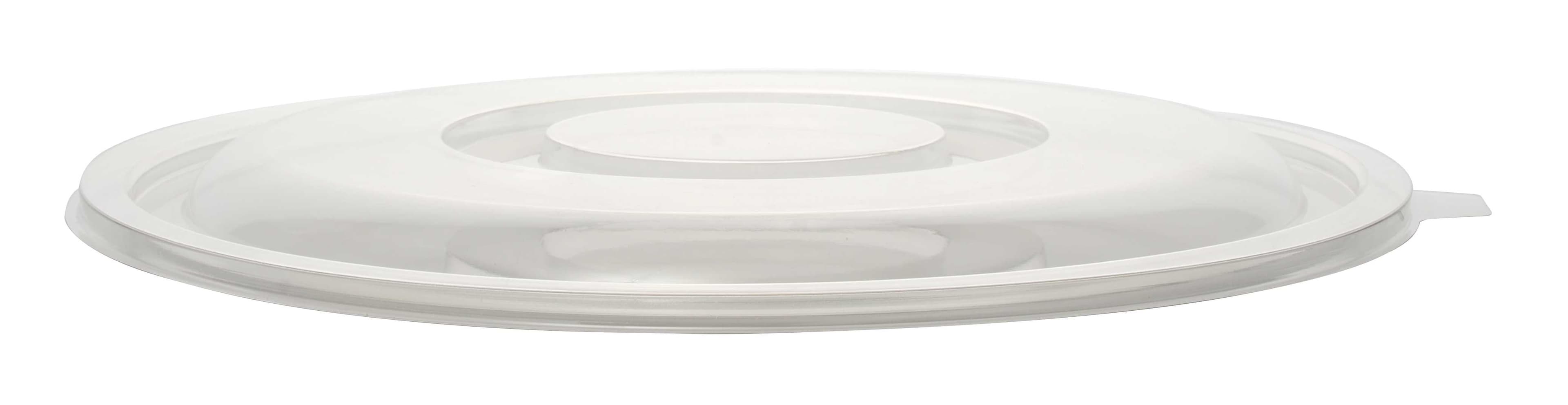 Super Bowl Lid Flat PET Clear Round For 48 OZ Bowl 50/Case