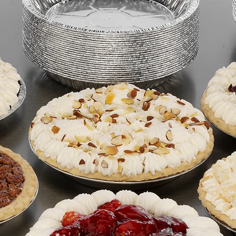 Pie Pan 9 IN Aluminum Silver Round Extra Deep Smooth Wall 200/Case