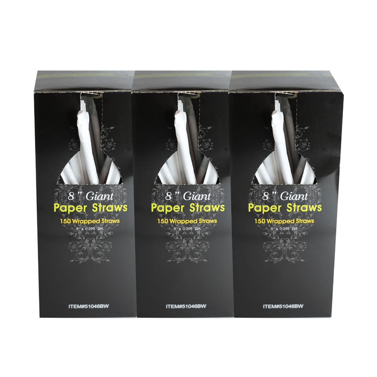 Poly King® Giant Straw 8 IN Paper Kraft Wrapped 600/Case