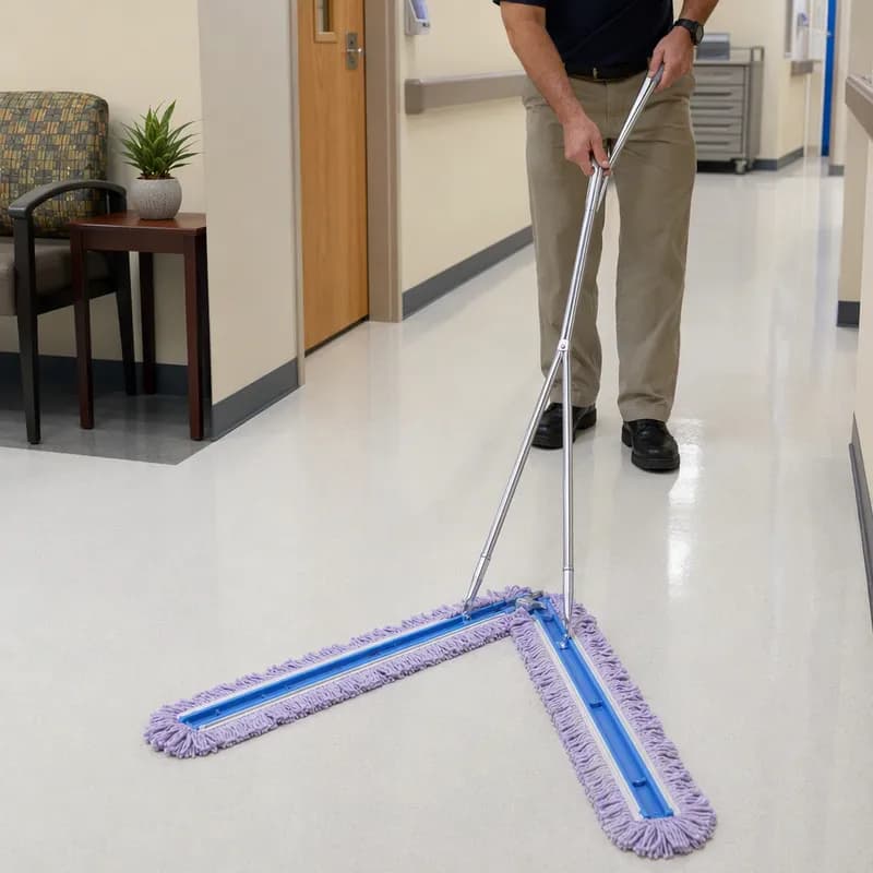 V-SWEEPER® Dust Mop Kit 58 IN Ergonomic Handle Velcro 1/Each