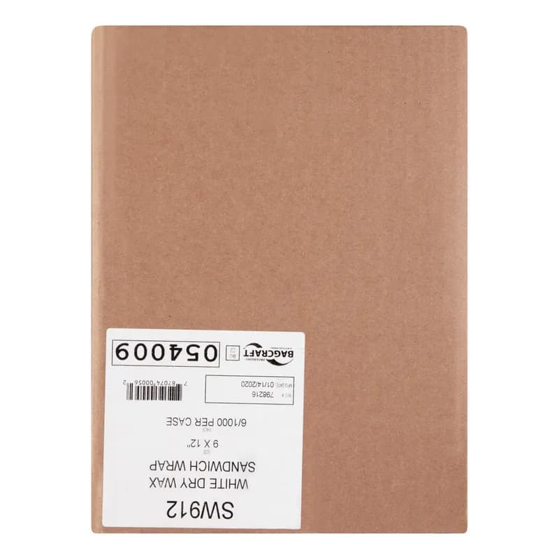 Bagcraft® Sheet 12X9 IN Dry Wax Paper White 1000 Count/Pack 6 Packs/Case 6000 Count/Case