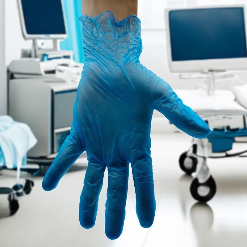 Gloves Large (LG) Blue Vinyl Powder-Free Hybrid 1000/Case