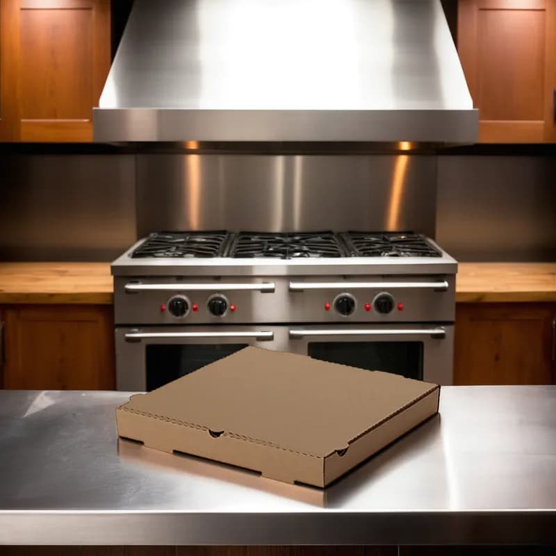 Pizza Box 10X10X1.63 IN Corrugated Cardboard Kraft/Kraft Plain B-Flute 50/Bundle