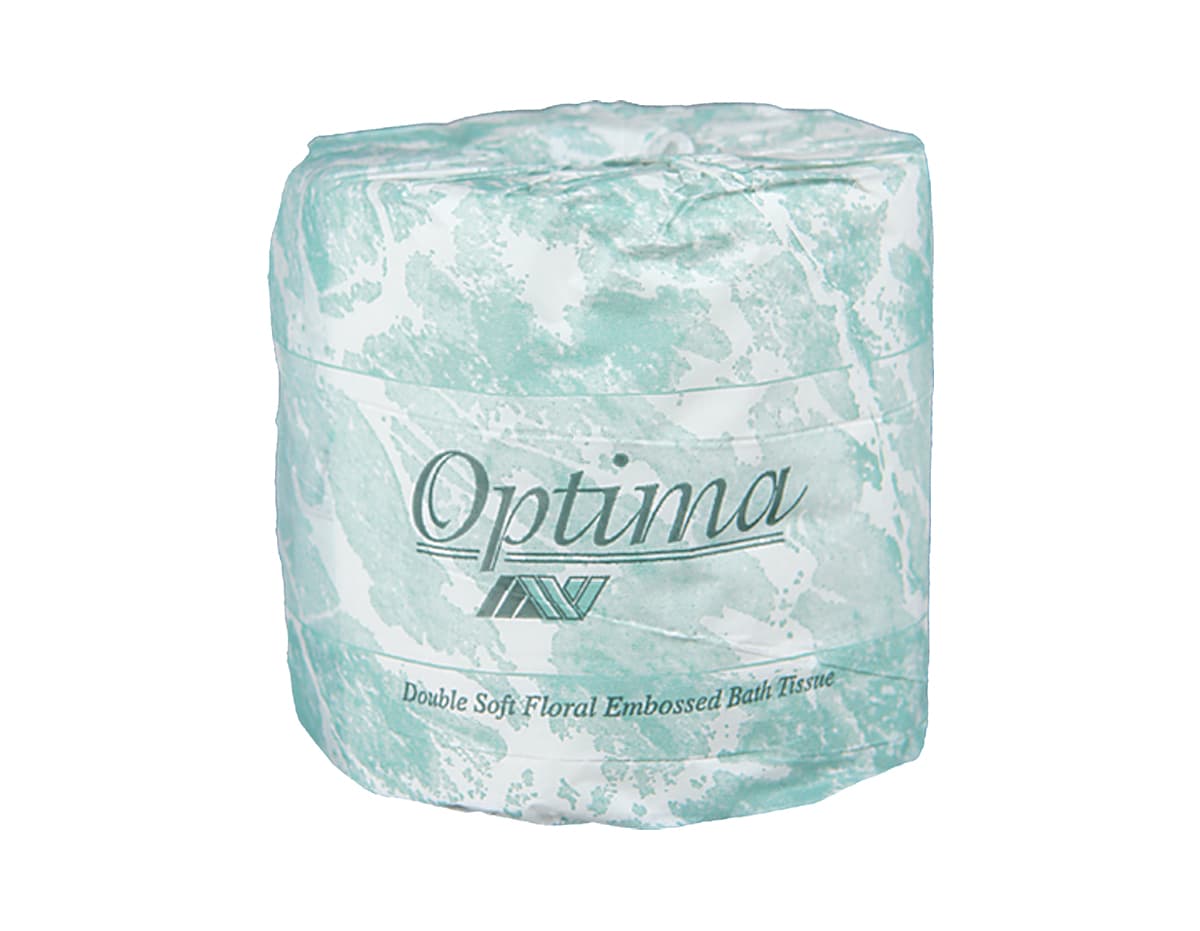 OPTIMA Toilet Paper & Tissue Roll 4.3X3.5 IN 2PLY Embossed 500 Sheets/Roll 96 Rolls/Case 48000 Sheets/Case