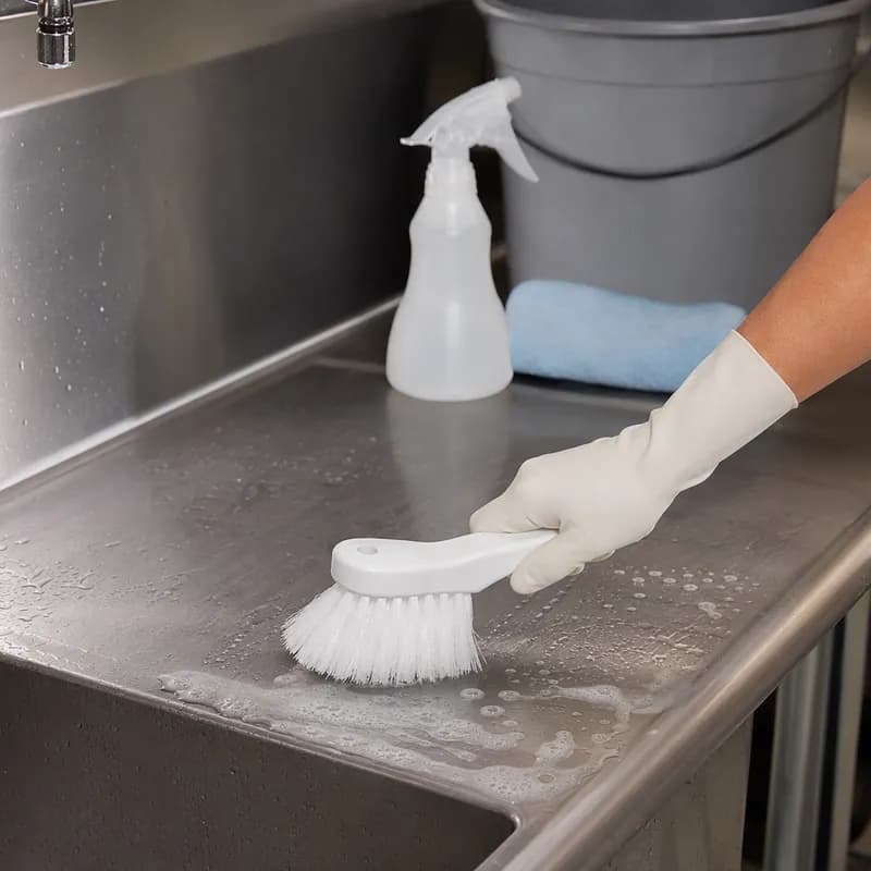 Scrub Utility Brush 8 IN Nylon White 1/Each