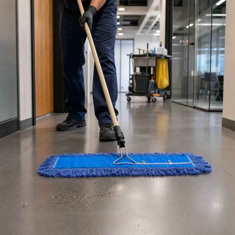 Dust Mop 5X24 IN Blue Cotton Polyester Blend 4PLY 1/Each