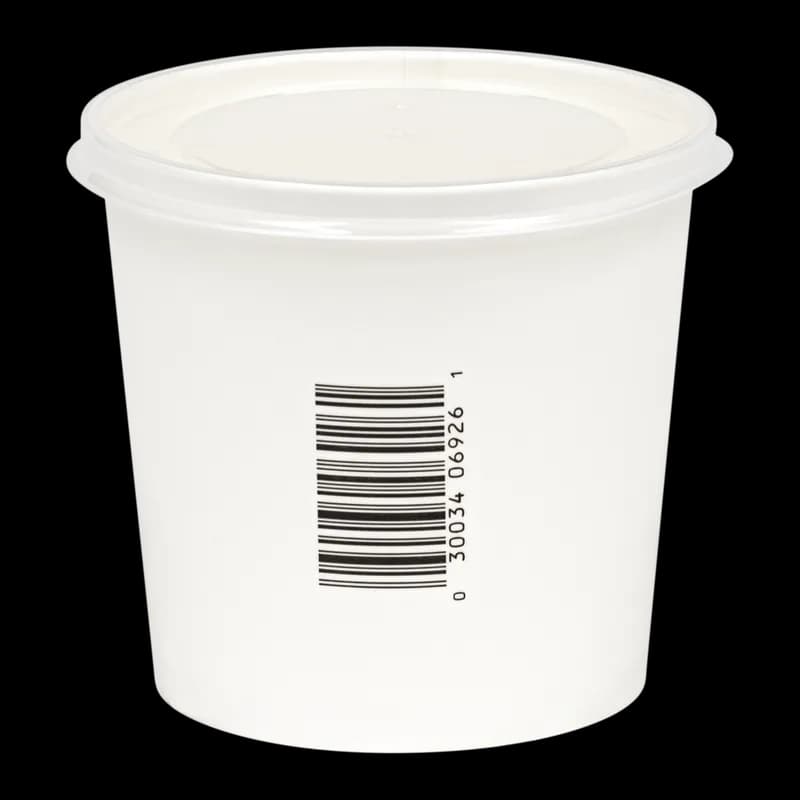 Soup Food Container 24 OZ Paperboard White With Barcode Leak Resistant 500/Case