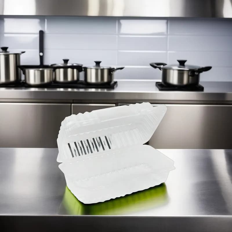 Take-Out Container Hinged 9X5X3 IN PS Clear 250/Case