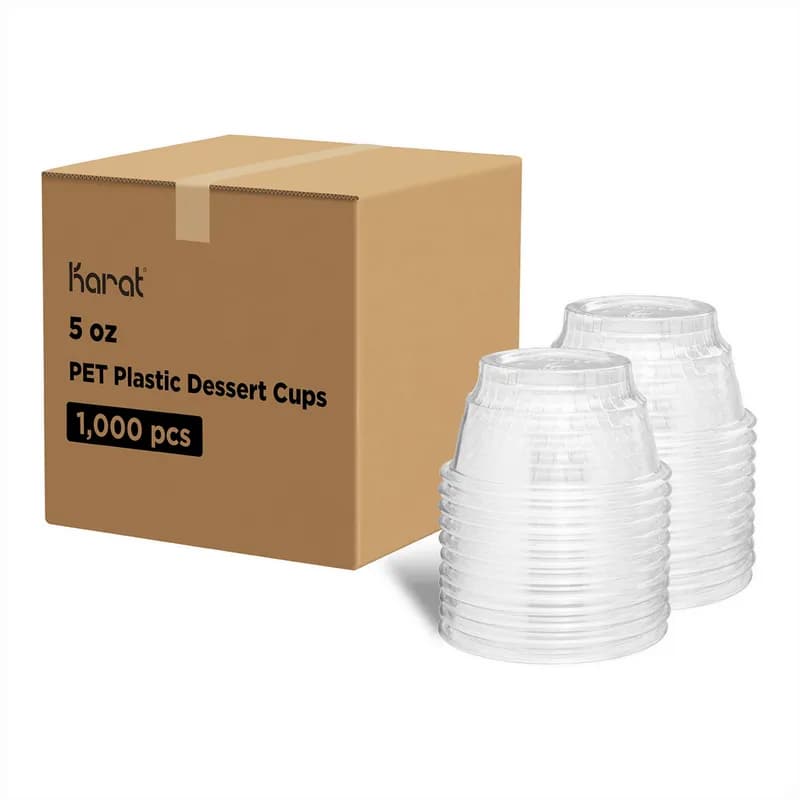 Karat® Dessert Container 5 OZ PET Clear 1000/Case