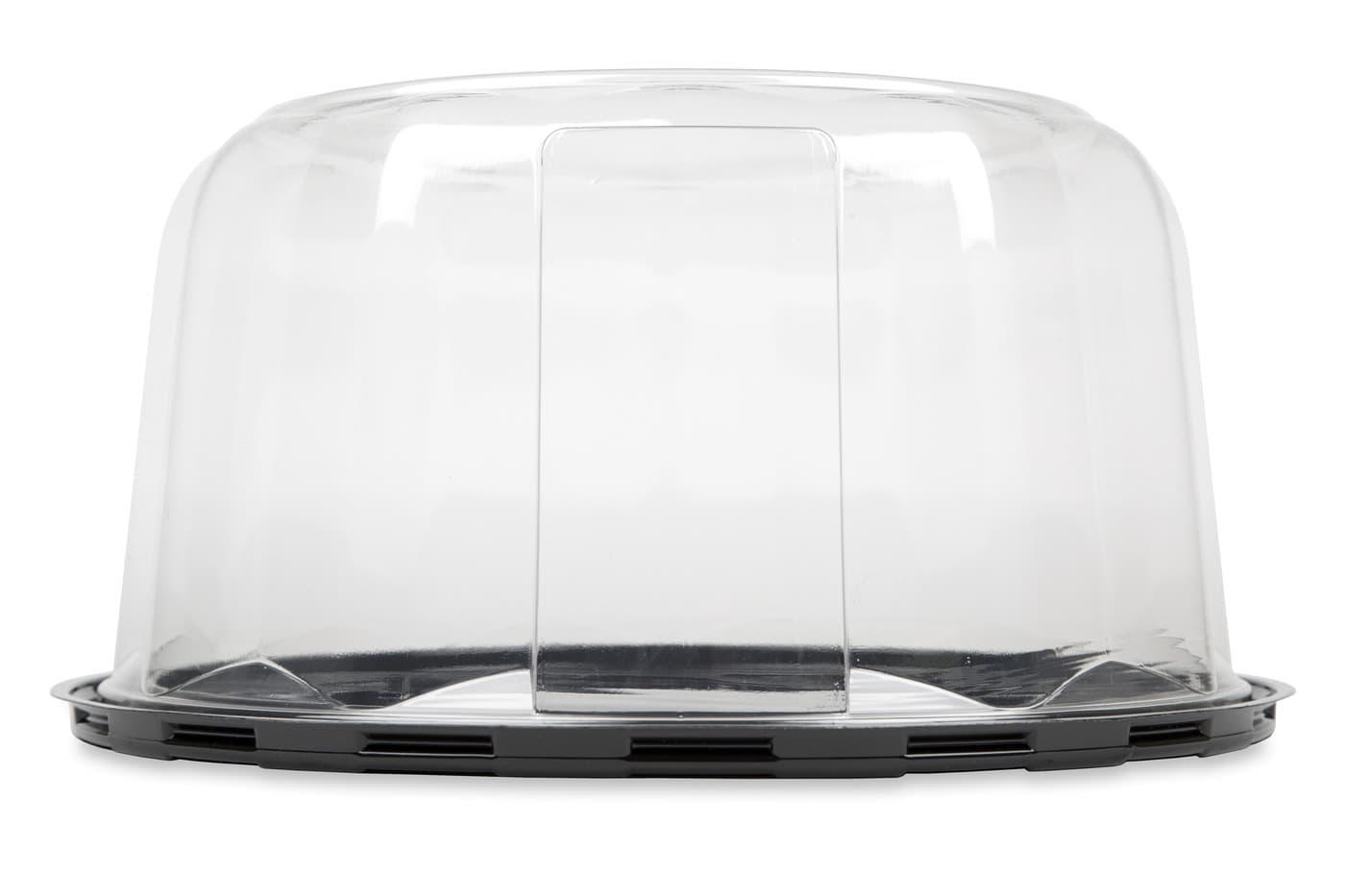Cake Container & Lid Combo With Dome Lid 10.75X5.5 IN PET Black Clear Round 50/Case