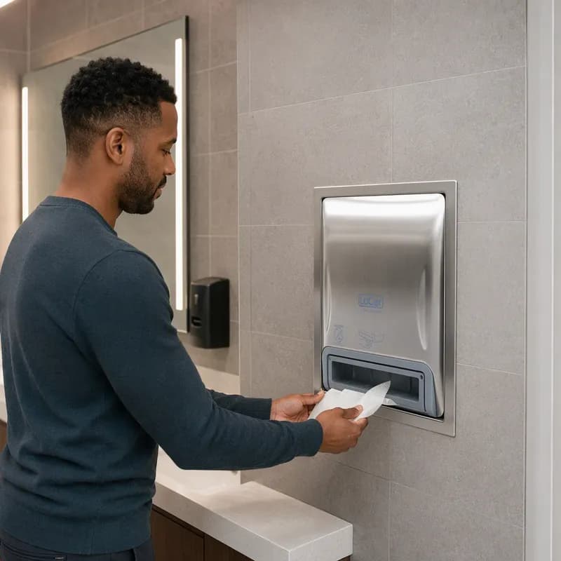 NVI Locor® Paper Towel Dispenser Stainless Recessed Electronic Hardwound Roll 1/Each