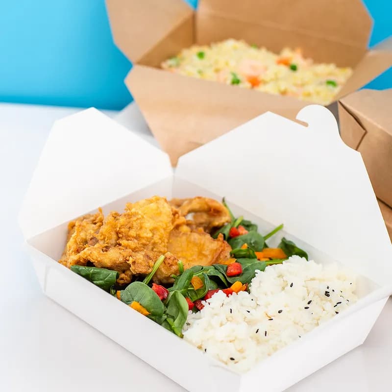 Karat® #2 Take-Out Box Fold-Top White 200/Case
