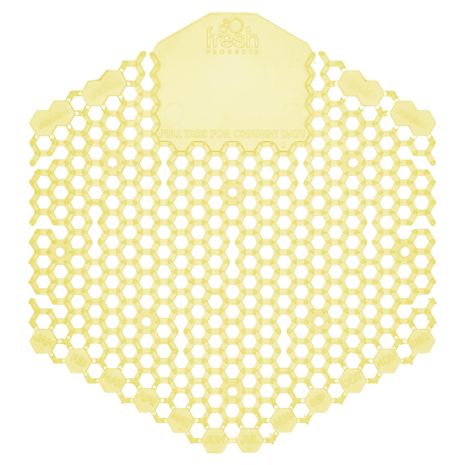 Wave 3D Urinal Screen Citrus Scent Yellow EVA 7X6.5X0.66 IN 10 Count/Pack 6 Packs/Case 60 Count/Case