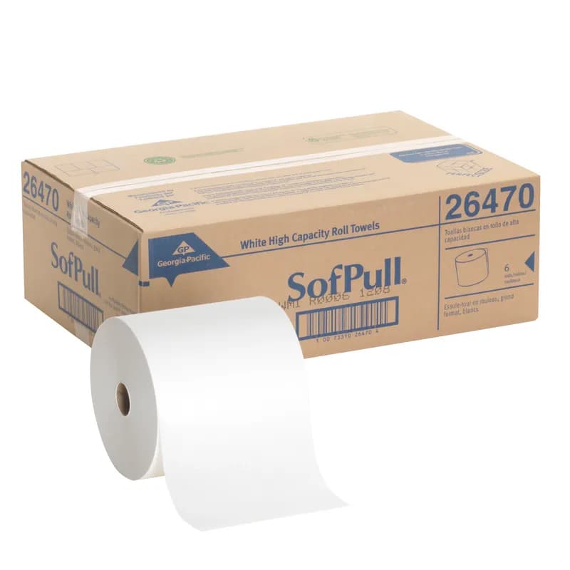 Sofpull® Roll Paper Towel 7.87X8.5 IN 1000 FT 1PLY White 7.8IN Roll 1.563IN Core Diameter 6/Case