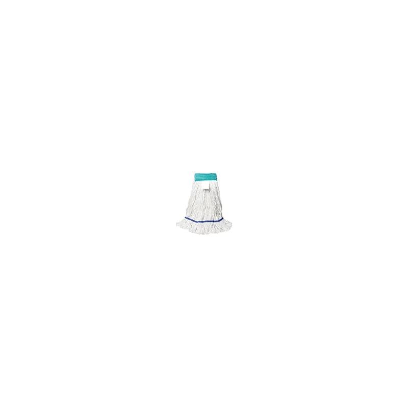 Mop Head Medium (MED) White Cotton Synthetic Blend Loop End 5IN Headband 12 Count/Pack 1 Packs/Case