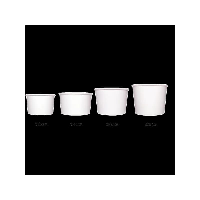 Karat® Food Container Base 20 FLOZ Double Wall Poly-Coated Paper White Poly Coated Inside 600/Case