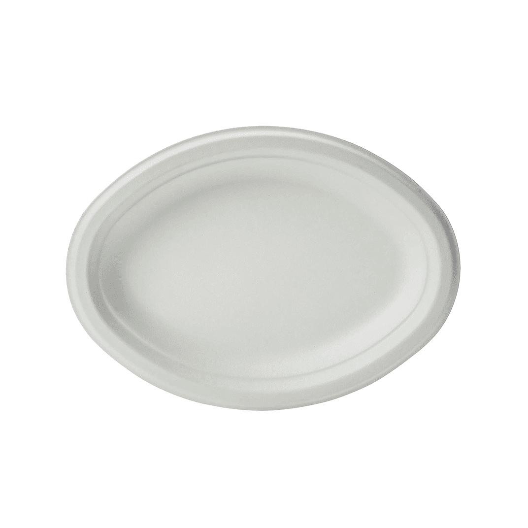 Plate Small (SM) 7X10 IN Pulp Fiber 125 Count/Pack 4 Packs/Case 500 Count/Case