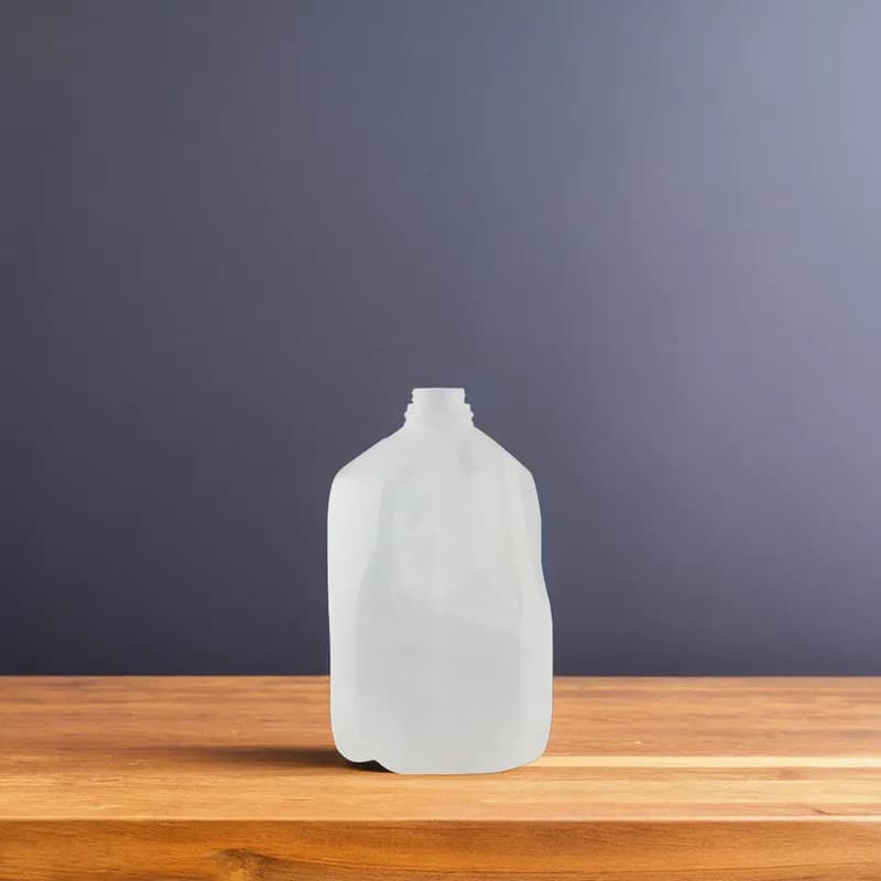 Juice Bottle 1 GAL HDPE Natural Square Plain With Handle 48/Case