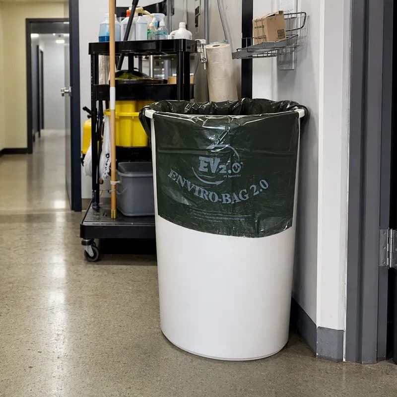 Enviro-Bag 2.0 Liner 40X46 IN 45 GAL Green PIR 1.5MIL With Flat Seal Closure 85/Case