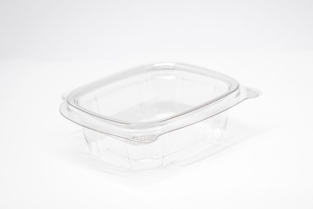 Deli Container Hinged With Flat Lid 4 OZ RPET Clear 100 Count/Pack 4 Packs/Case 400 Count/Case