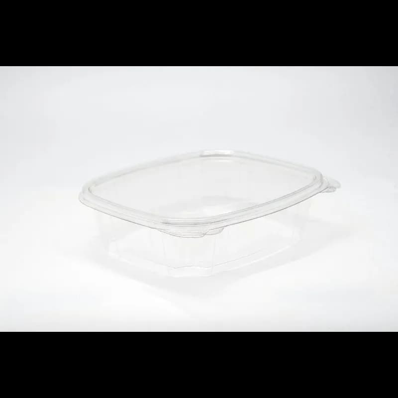 Deli Container Hinged With Flat Lid 24 OZ RPET Clear 100 Count/Pack 2 Packs/Case 200 Count/Case