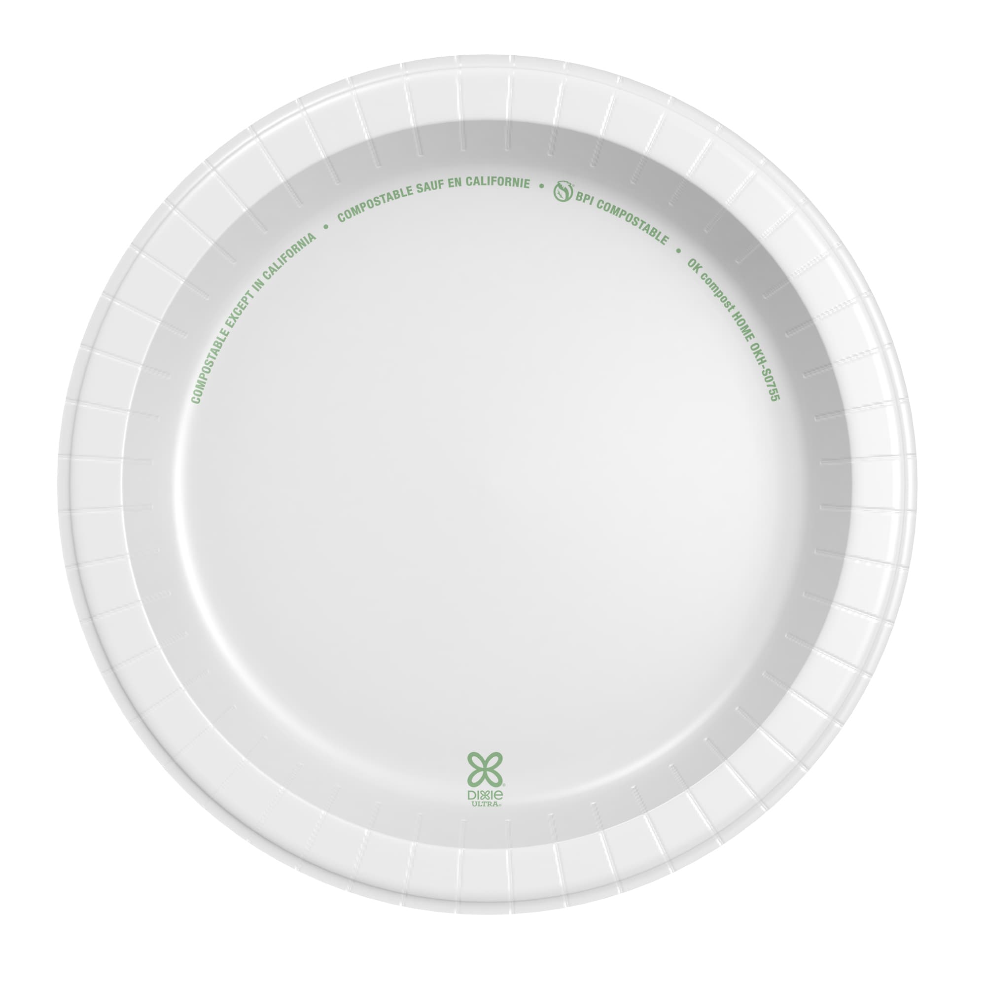 Dixie® Ultra Plate 10.25 IN Paper White Round 125 Count/Pack 4 Packs/Case 500 Count/Case