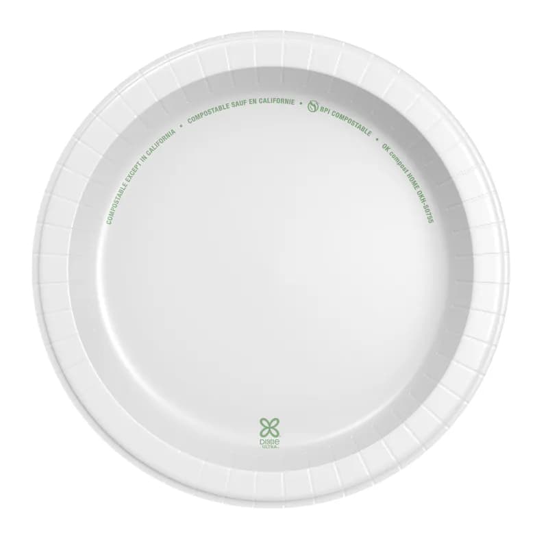 Dixie® Ultra Plate 10.25 IN Paper White Round 125 Count/Pack 4 Packs/Case 500 Count/Case