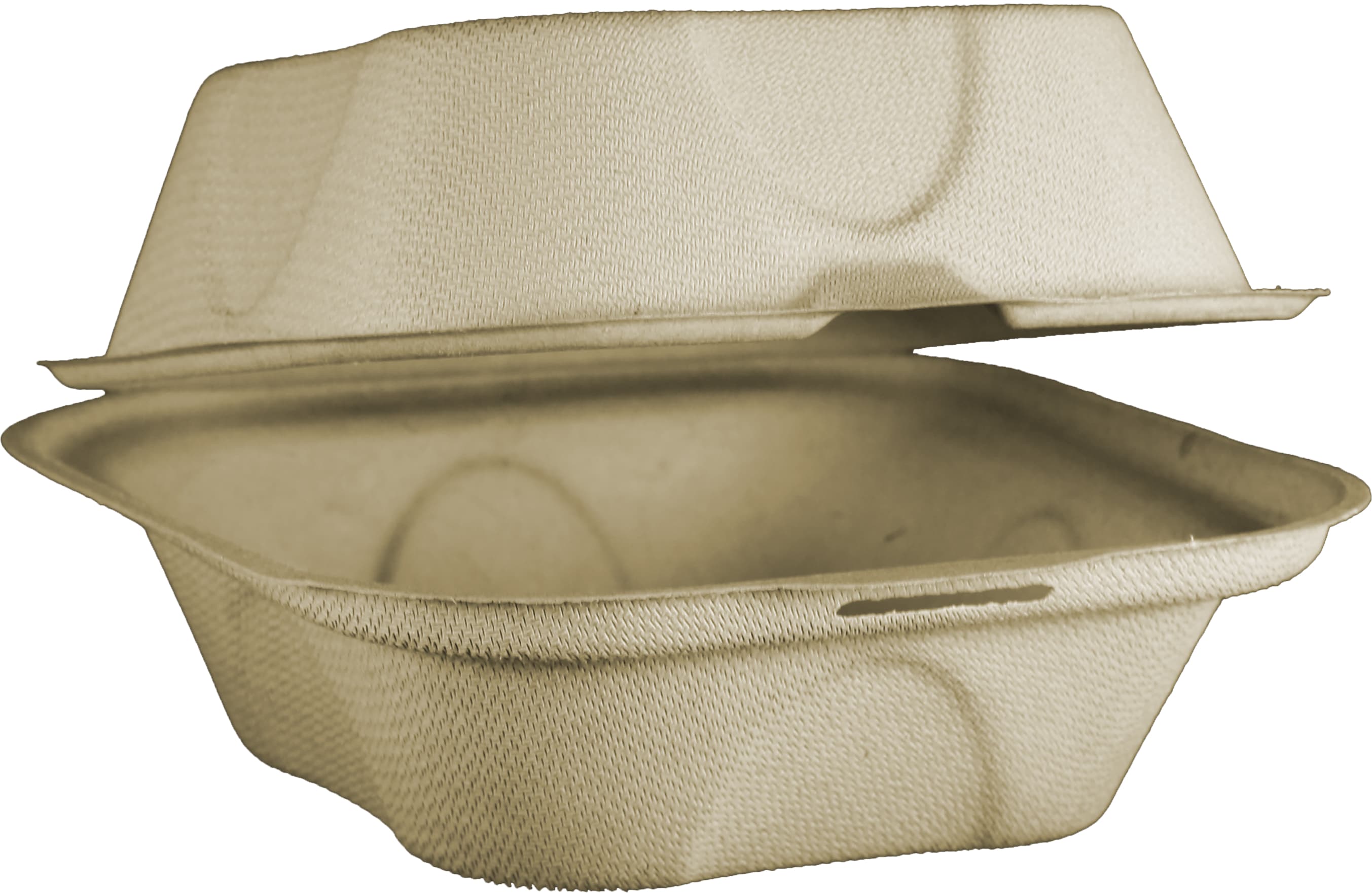 Take-Out Container Hinged 6X6X3 IN Bamboo Unbleached Plant Fiber 500/Case