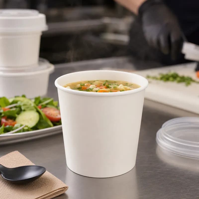 Victoria Bay Food Container Base 16 OZ Paperboard White Round Tall 500/Case