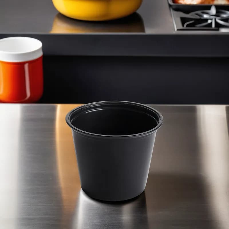 Victoria Bay Souffle & Portion Cup 5.5 OZ PP Black 2500/Case