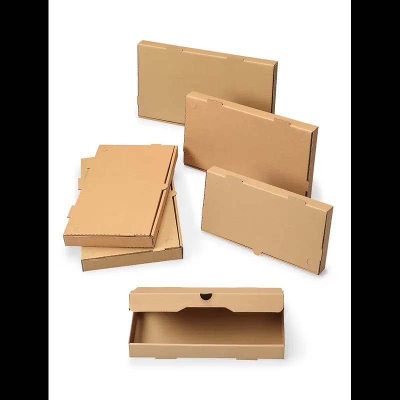 Pizza Box 18X10X1.5 IN Corrugated Cardboard Kraft/Kraft Plain B-Flute 50/Case