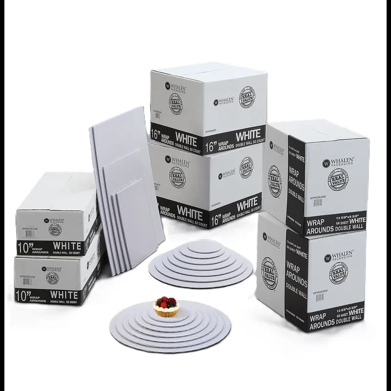 Wrap Around 14 IN White Round Double Wall 50/Case