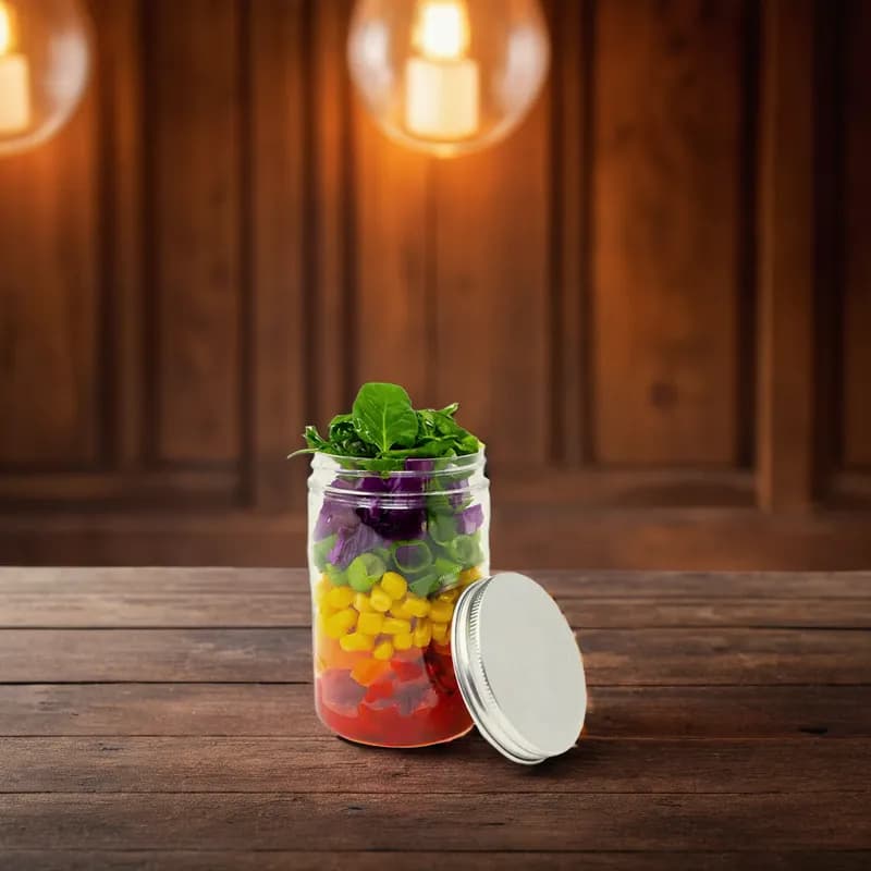 Jar With Aluminum Cap 10.7 OZ 2.5X4 IN Plastic Mason 288/Case