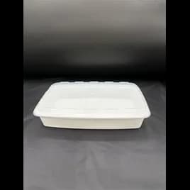 CuBEware Take-Out Container Base & Lid Combo 48 OZ Plastic White Rectangle 100/Case