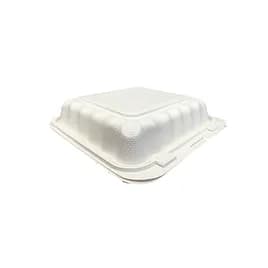 Victoria Bay Take-Out Container Hinged 8X8X3 IN MFPP Ivory Square Freezer Safe Microwave Safe 150/Case