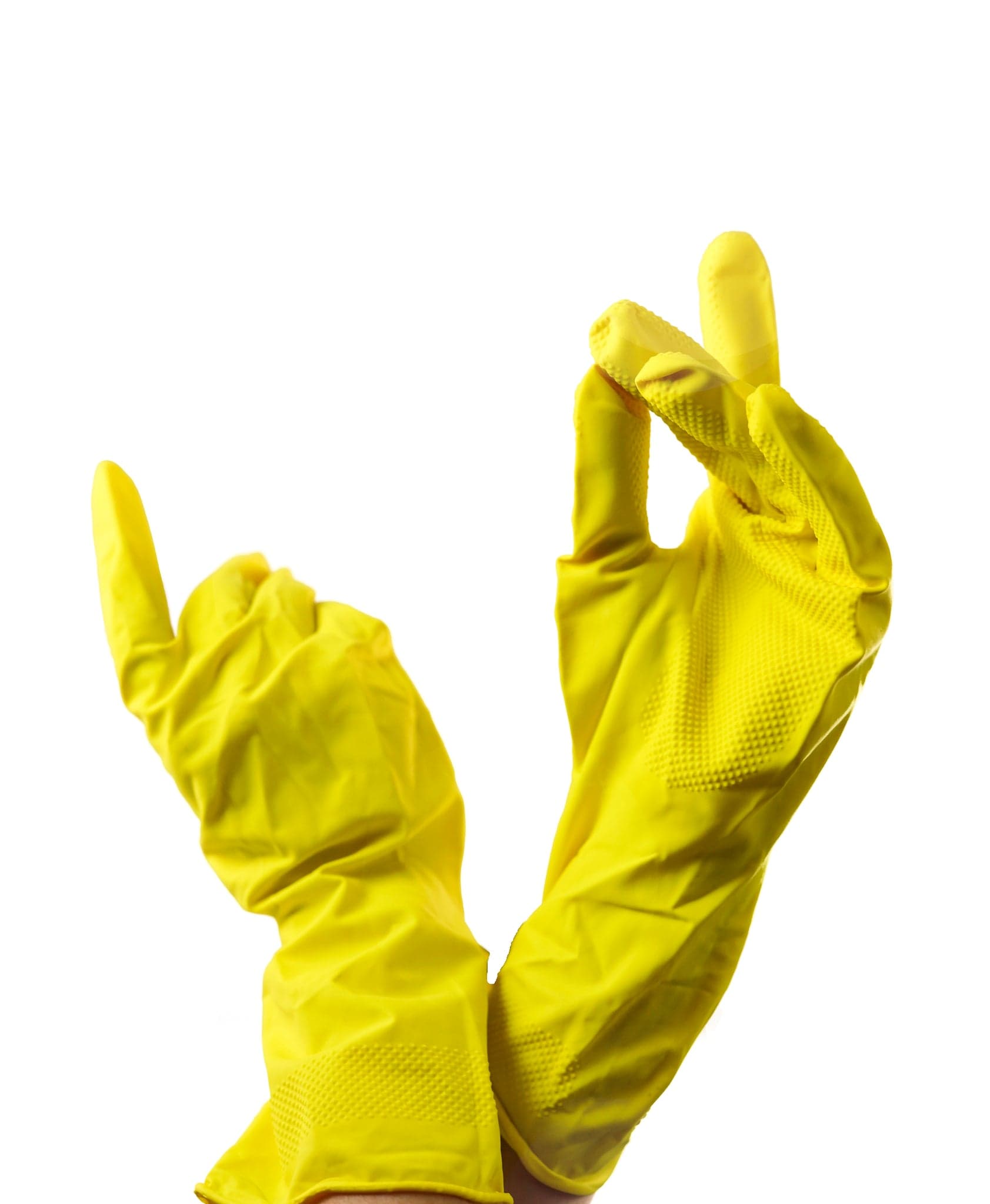 Household Gloves Medium (MED) Yellow Rubber Latex Reusable 1/Dozen